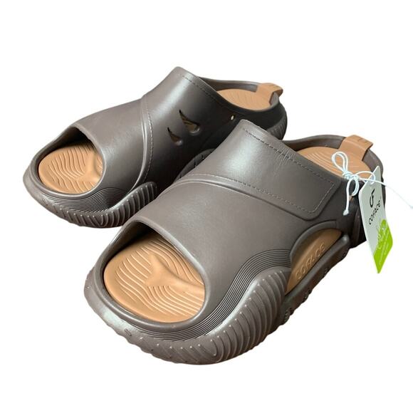 Coface Mens 7 Brown Slide On Orthopedic Clog Sandle Mule Plantar Fasciitis Shoes - Picture 2 of 10